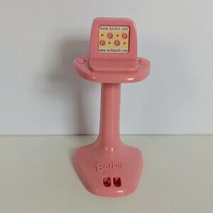 Vintage Barbie Pink Computer McDonalds Happy Meal Toy Cake Topper 1999